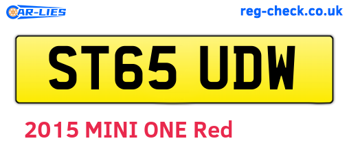 ST65UDW are the vehicle registration plates.