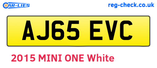 AJ65EVC are the vehicle registration plates.