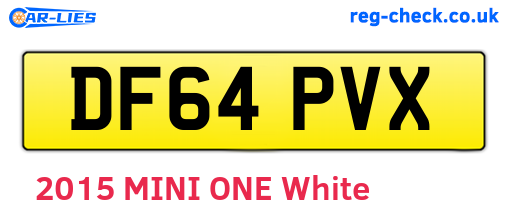 DF64PVX are the vehicle registration plates.