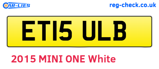 ET15ULB are the vehicle registration plates.