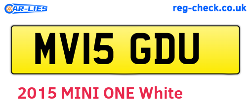 MV15GDU are the vehicle registration plates.