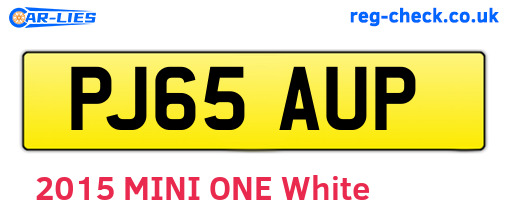 PJ65AUP are the vehicle registration plates.