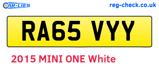 RA65VYY are the vehicle registration plates.