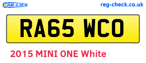 RA65WCO are the vehicle registration plates.