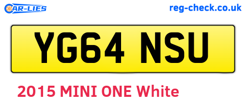 YG64NSU are the vehicle registration plates.