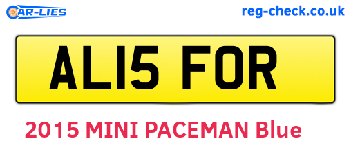 AL15FOR are the vehicle registration plates.