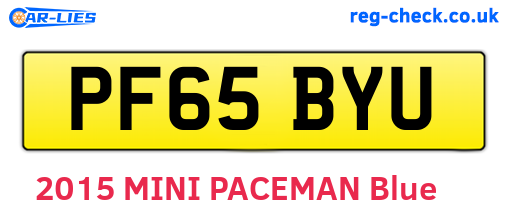 PF65BYU are the vehicle registration plates.
