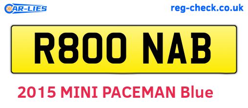 R800NAB are the vehicle registration plates.