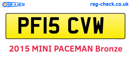 PF15CVW are the vehicle registration plates.