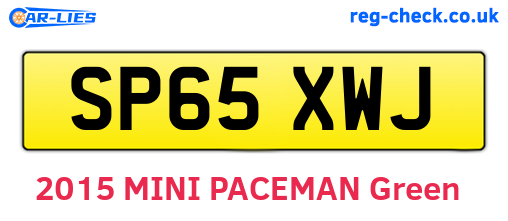 SP65XWJ are the vehicle registration plates.