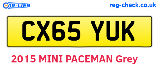 CX65YUK are the vehicle registration plates.