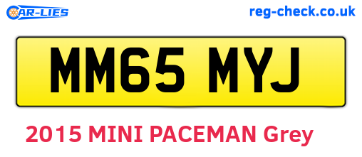MM65MYJ are the vehicle registration plates.