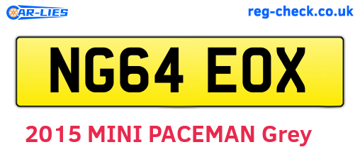 NG64EOX are the vehicle registration plates.
