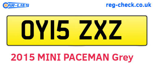 OY15ZXZ are the vehicle registration plates.