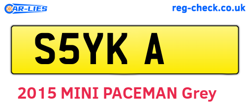 S5YKA are the vehicle registration plates.