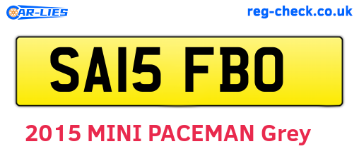 SA15FBO are the vehicle registration plates.