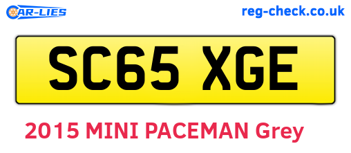 SC65XGE are the vehicle registration plates.