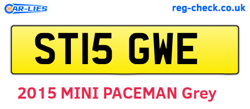 ST15GWE are the vehicle registration plates.