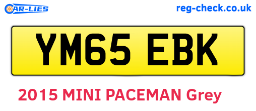 YM65EBK are the vehicle registration plates.