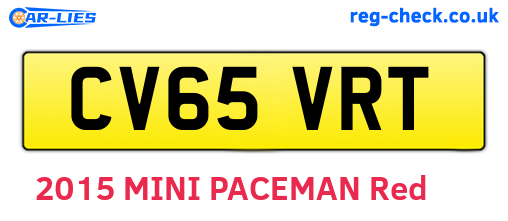 CV65VRT are the vehicle registration plates.