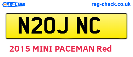 N20JNC are the vehicle registration plates.