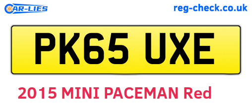 PK65UXE are the vehicle registration plates.