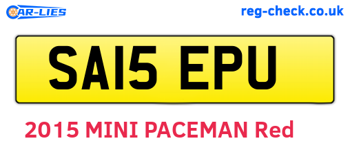 SA15EPU are the vehicle registration plates.
