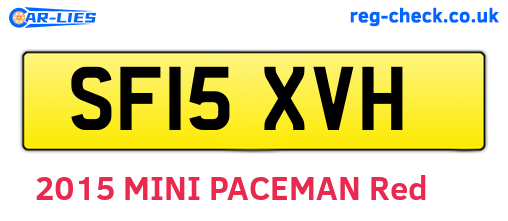 SF15XVH are the vehicle registration plates.