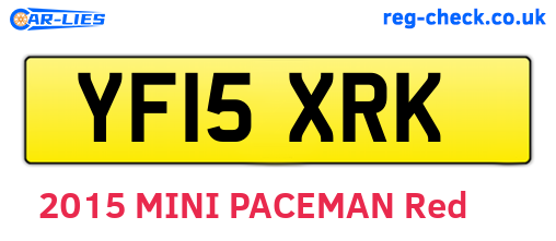 YF15XRK are the vehicle registration plates.