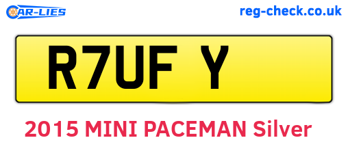 R7UFY are the vehicle registration plates.