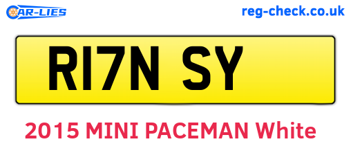 R17NSY are the vehicle registration plates.