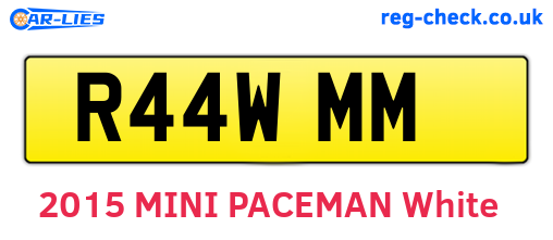 R44WMM are the vehicle registration plates.