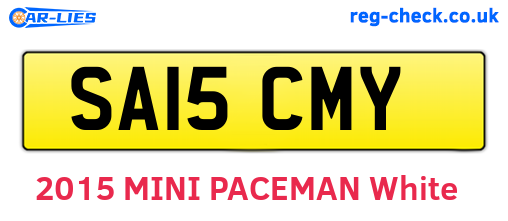 SA15CMY are the vehicle registration plates.