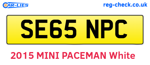 SE65NPC are the vehicle registration plates.