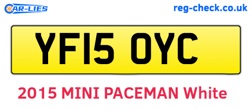 YF15OYC are the vehicle registration plates.