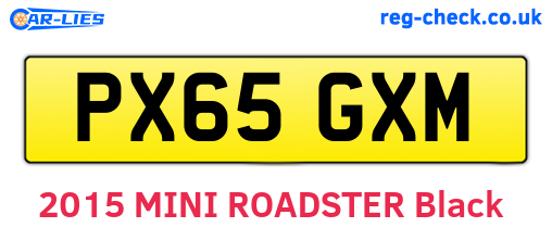 PX65GXM are the vehicle registration plates.