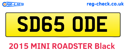 SD65ODE are the vehicle registration plates.