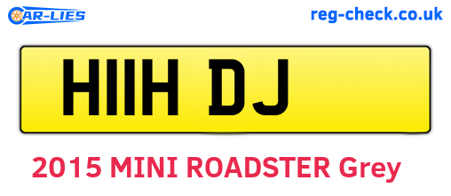 H11HDJ are the vehicle registration plates.