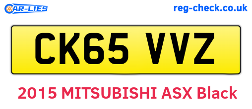 CK65VVZ are the vehicle registration plates.