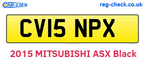 CV15NPX are the vehicle registration plates.