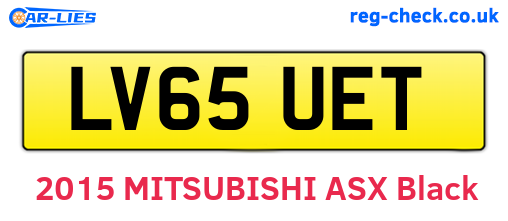 LV65UET are the vehicle registration plates.