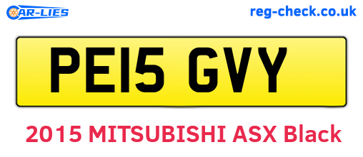 PE15GVY are the vehicle registration plates.