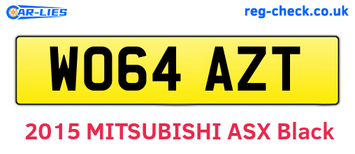 WO64AZT are the vehicle registration plates.