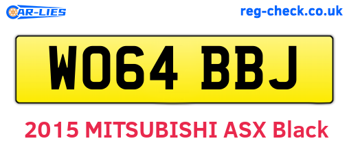 WO64BBJ are the vehicle registration plates.