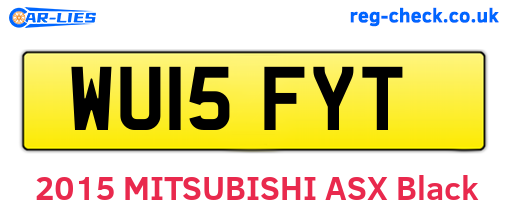 WU15FYT are the vehicle registration plates.