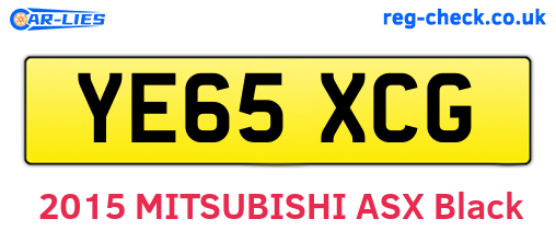 YE65XCG are the vehicle registration plates.