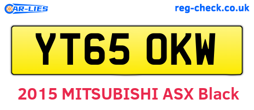 YT65OKW are the vehicle registration plates.