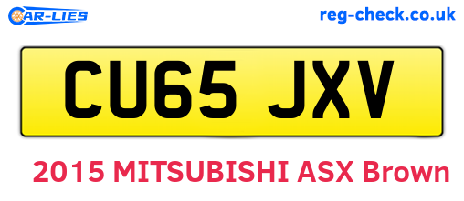 CU65JXV are the vehicle registration plates.