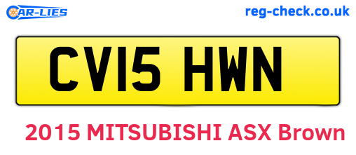 CV15HWN are the vehicle registration plates.