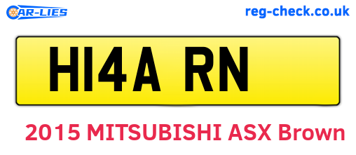 H14ARN are the vehicle registration plates.
